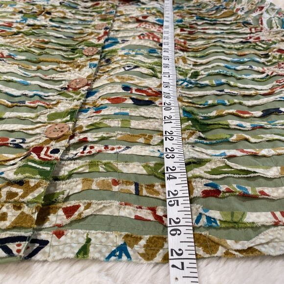 Life Style Woman Raw Edge Ruffle Cotton Lightweight Buttoned Shacket‎ Sz 1 X - Picture 4 of 7